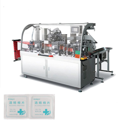 Fabbricazione ad alta velocità completamente automatica del cuscinetto dell'alcool del cotone del grado medico e macchina imballatrice
