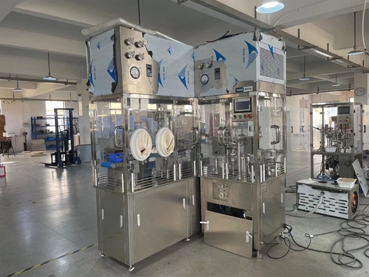 Automatico Luer Pre-riempito Chiusura di vetro Siringa Riempitore Collegamento Chiusura Cappotto attrezzatura Siringa Vacuum di riempimento macchina di sigillamento