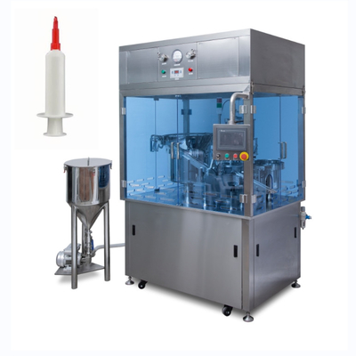 Controllo PLC completamente automatico Seringa pre-riempita Macchina di riempimento e chiusura Acciaio inossidabile 0,5-80ml