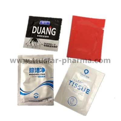 Impacchettatrice bagnata d'imballaggio 120bags/Min, asciugamano delle strofinate di piegatura del film di CPP la singola pulisce la linea di produzione