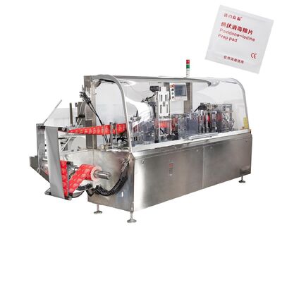 Macchina di imballaggio per asciugamani bagnati a 4 lati completamente automatica Macchina di imballaggio per asciugamani alcolici a singolo sacco